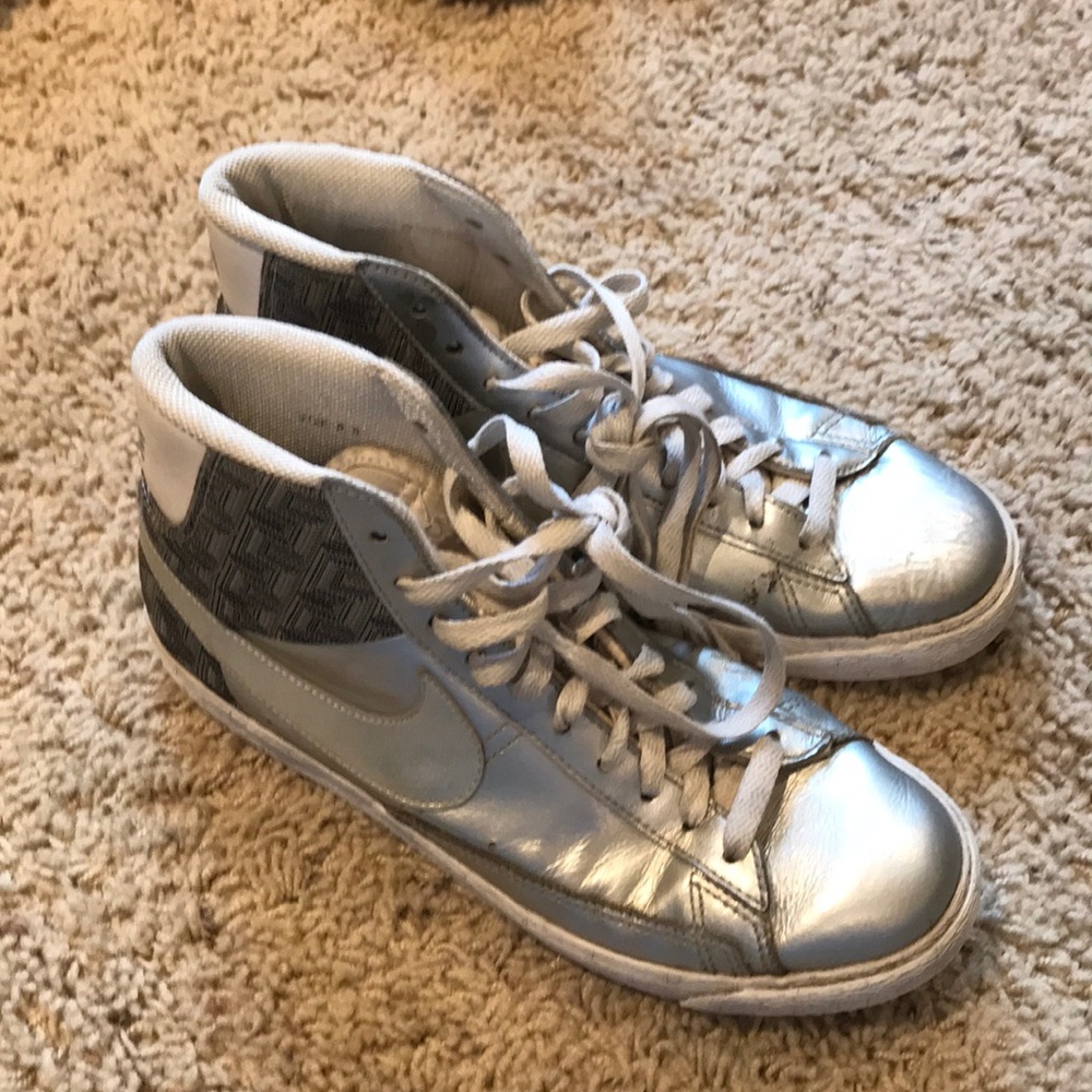 Silver nike high tops